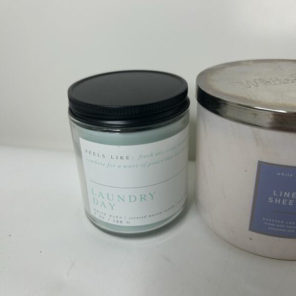 Bath & Body Works Laundry Day Cost Linen Sheets 3 Wick & Single Wick Lot Of 5 - Picture 6 of 10